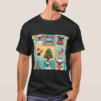 KERSTFEESTVAKANTIEHONDEN PUGS LIEVE TRUIEN T-SHIRT