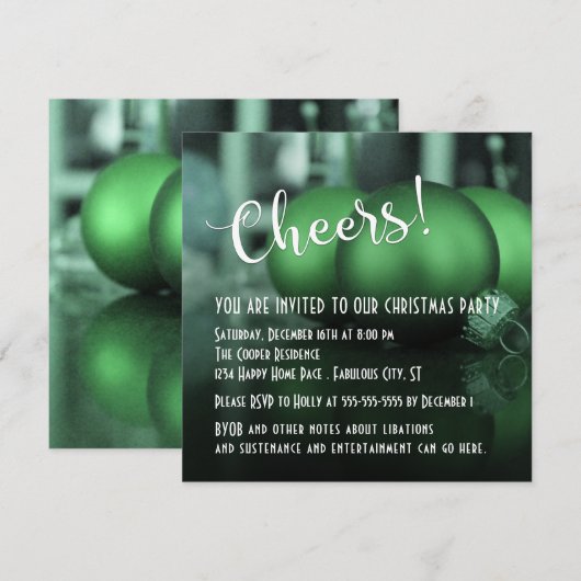 Kerstfeestversiering in het groen Kerstfeest Kaart (Voorkant / Achterkant)