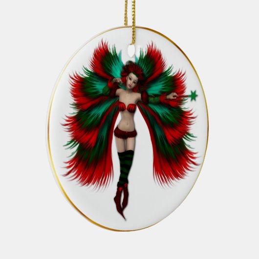 kerstfeestversiering keramisch ornament (Rechts)