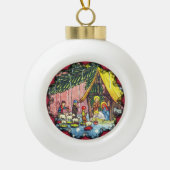 kerstfeestversiering keramische bal ornament (Voorkant)
