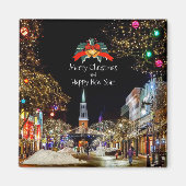 Kerstfeestvieren, felle lichten en blaasjes magneet (Voorkant)