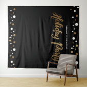 Kerstfeestviering Bedrijfs Goud achtergrond Wandkleed (In Situ (horizontaal))