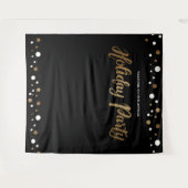 Kerstfeestviering Bedrijfs Goud achtergrond Wandkleed (Voorkant (horizontaal))