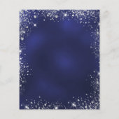 Kerstfeestviering blauw zilver budget uitnodiging flyer (Achterkant)