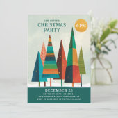 Kerstfeestviering. Geometrische bosdennen Kaart (Staand voorkant)