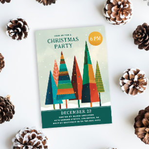 Kerstfeestviering. Geometrische bosdennen Kaart