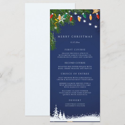 Kerstfeestviering Menu (Voorkant / Achterkant)