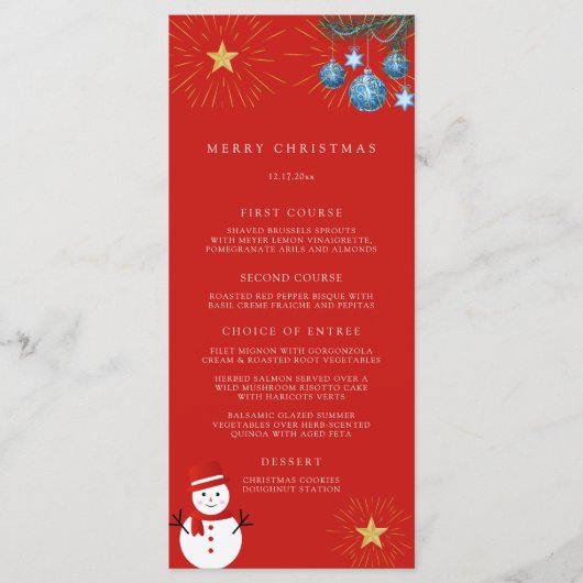 Kerstfeestviering Menu (Voorkant)