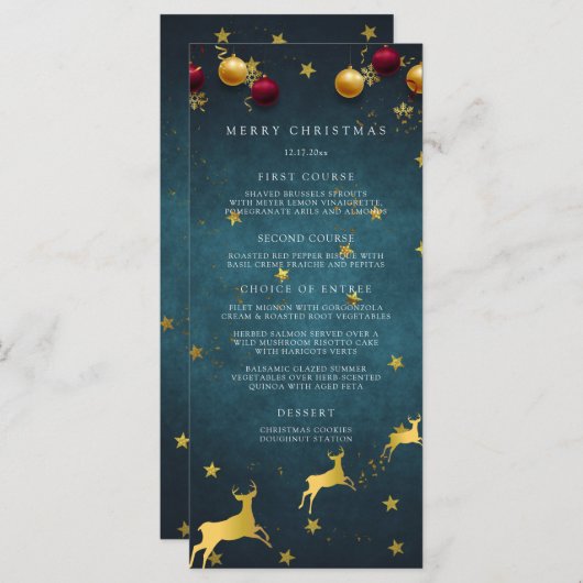 Kerstfeestviering Menu (Voorkant / Achterkant)