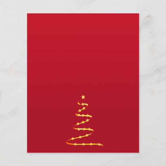 Kerstfeestviering uitnodiging in rood goud modern  (Achterkant)