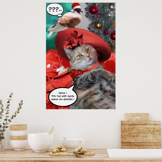 KERSTFEESTVIERINGEN VAN PRINSES TATUS KAT POSTER (Keuken)