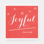 Kerstfeestvreugde, aangepaste naam Cute Red Servet (Voorkant)