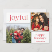 Kerstfeestvreugde Foto Modern Feestdagenkaart (Voorkant)