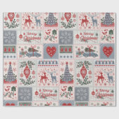 kerstfeestwerk cadeaupapier (Vlak)