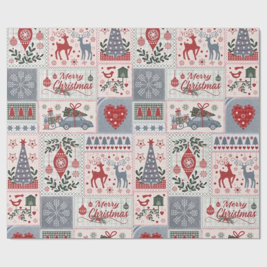 kerstfeestwerk cadeaupapier (Vlak)