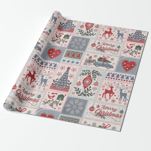 kerstfeestwerk cadeaupapier (Uitgerold)