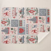 kerstfeestwerk sherpa deken (Voorkant (horizontaal))