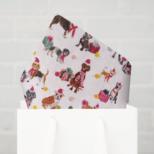 KERSTFEL KERSTHOND ZO CUTE TISSUEPAPIER (Cadeauzakje)