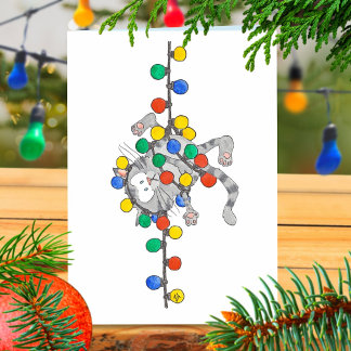 KERSTFELICITATIEKAART voor katten door Nicole Jane Feestdagen Kaart