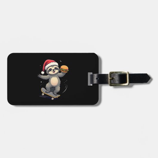 KERSTFENAAR Fun Kerst Skateboard Fenaartje ( Bagagelabel (Voorkant horizontaal)