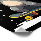 KERSTFENAAR Fun Kerst Skateboard Luiaard ( Poster (Hoek)