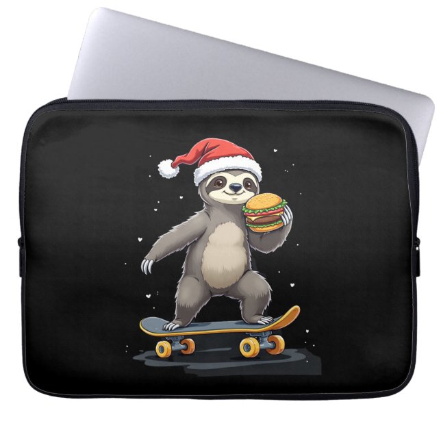 KERSTFENAAR Grappige Kerst Skateboard Fenaartje Laptop Sleeve (Voorkant)