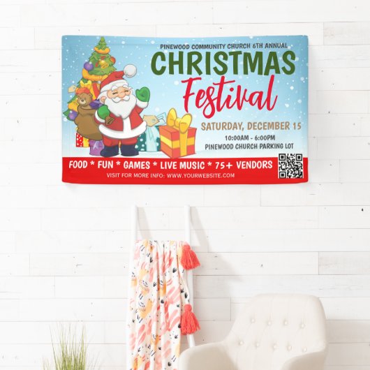 Kerstfestivalbanner Spandoek (Insitu)
