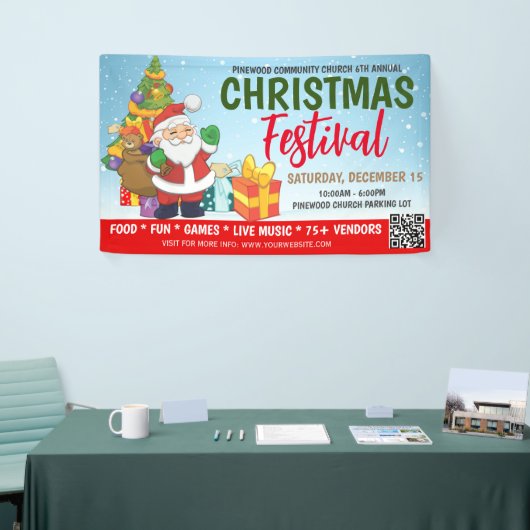 Kerstfestivalbanner Spandoek (Beurs)
