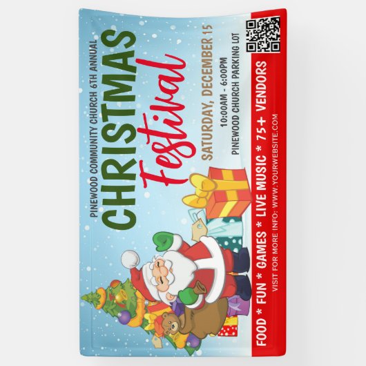 Kerstfestivalbanner Spandoek (Verticaal)