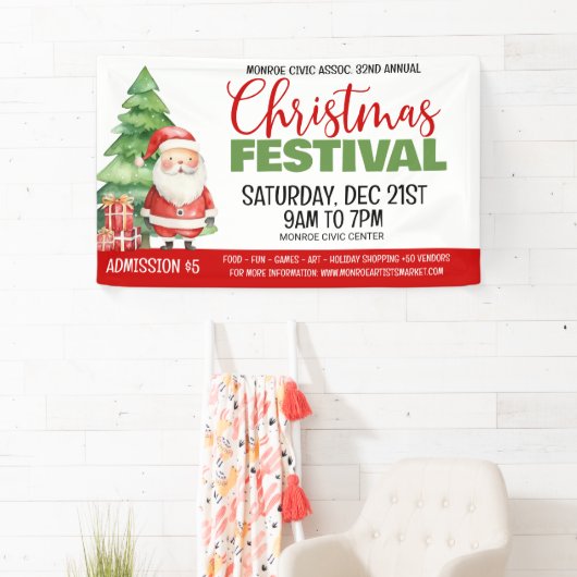 Kerstfestivalbanner Spandoek (Insitu)