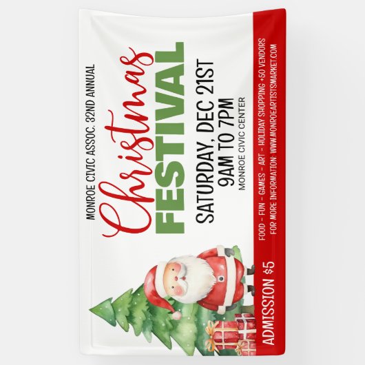 Kerstfestivalbanner Spandoek (Verticaal)