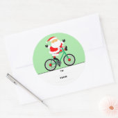 Kerstfiets Cadeaubijslager Ronde Sticker (Envelop)