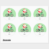 Kerstfiets Cadeaubijslager Ronde Sticker (Vel)