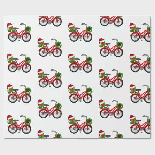 kerstfiets cadeaupapier (Vlak)