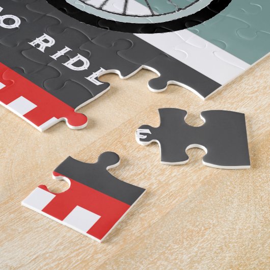 Kerstfietsen met feestdag cadeau legpuzzel (Zijkant)