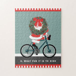 Kerstfietsen met feestdag cadeau legpuzzel