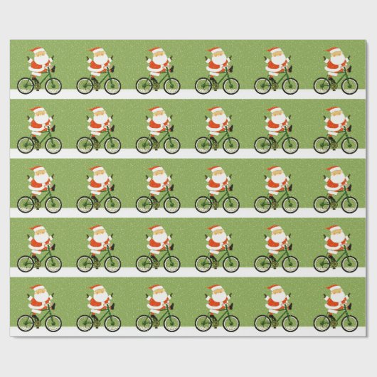 Kerstfietsen met feestdag cadeaus cadeaupapier (Vlak)