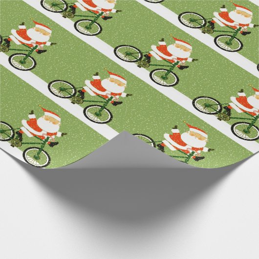 Kerstfietsen met feestdag cadeaus cadeaupapier (Hoek)
