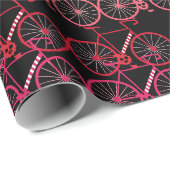 kerstfietsen met snoeprietstrips cadeaupapier (Rol Hoek)