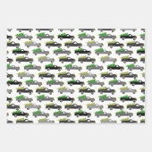 kerstfietsen met vrachtwagens die een gevarieerpak inpakpapier vel (Voorkant 3)