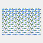 kerstfietsen met vrachtwagens die een gevarieerpak inpakpapier vel (Voorkant 2)