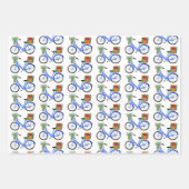 kerstfietsen met vrachtwagens die een gevarieerpak inpakpapier vel (Voorkant)