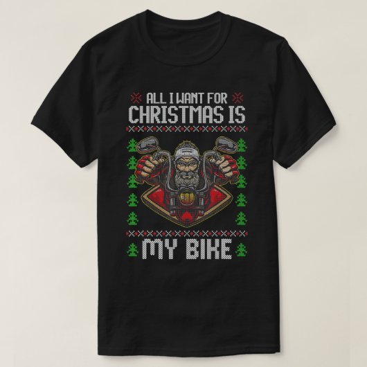 Kerstfietser: kruiser biefmotor t-shirt (Design voorkant)