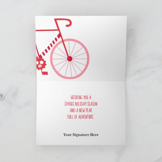 Kerstfietsvakantie Feestdagen Kaart (Binnen)