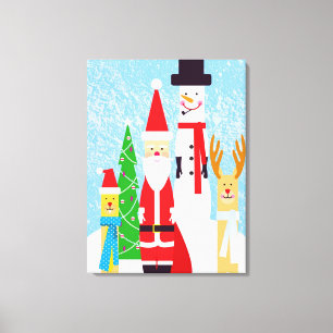 kerstfiguren canvas afdruk