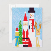 kerstfiguren feestdagenkaart (Voorkant / Achterkant)