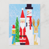 kerstfiguren feestdagenkaart (Voorkant)