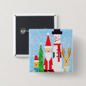 kerstfiguren vierkante button 5,1 cm (Voorkant /achterkant)