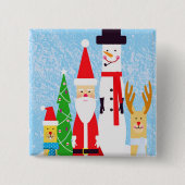 kerstfiguren vierkante button 5,1 cm (Voorkant)