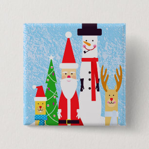 kerstfiguren vierkante button 5,1 cm
